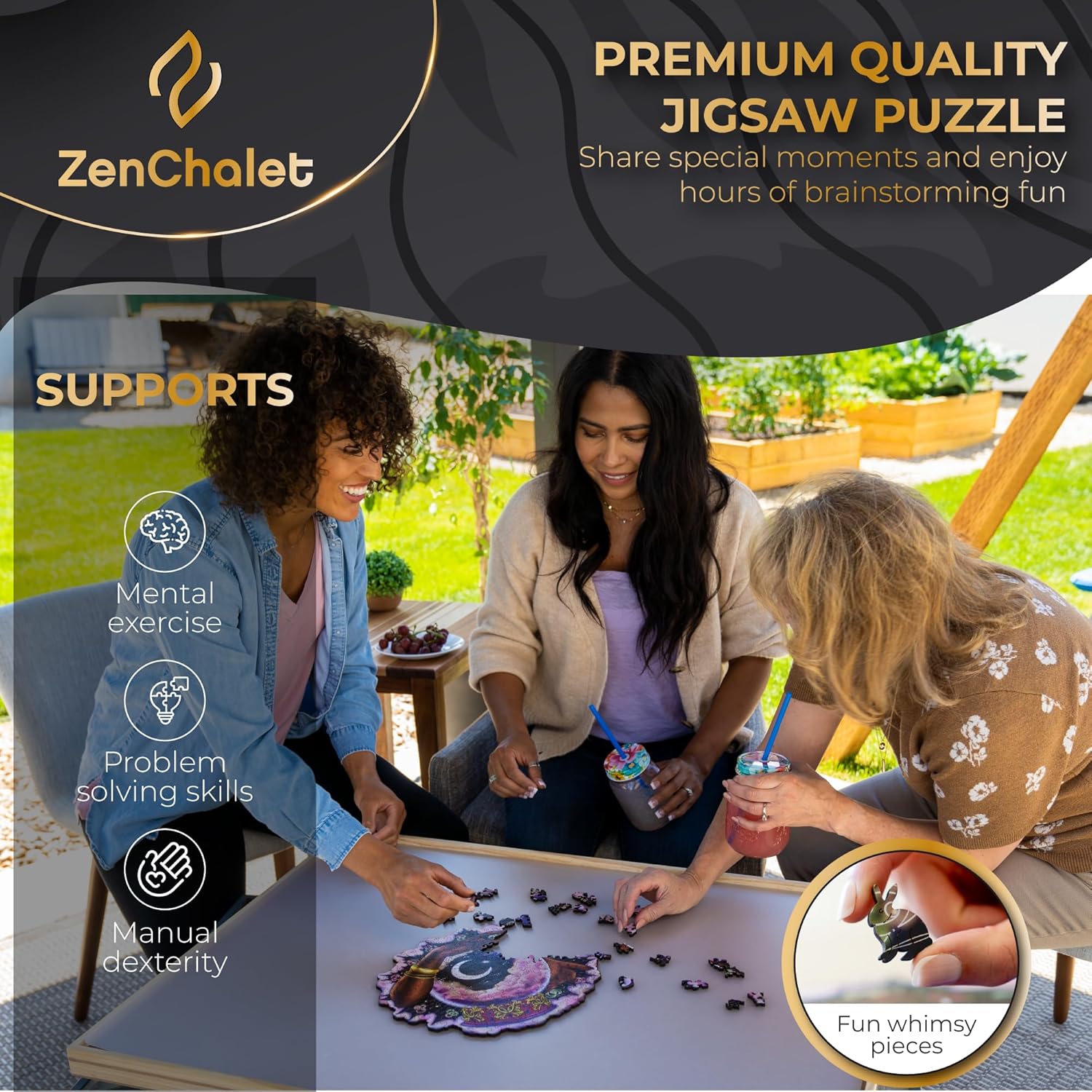81f1dNPz-gL._AC_SL1500_.jpg ZenChalet - Crystal Ball 200 Piece Jigsaw Puzzles - Giftable Wood Jigsaw Puzzles Adult - Distinctive Premium Gifts, Cool Brain Teaser - Rompe Cabezas Adultos 200 - Image 5