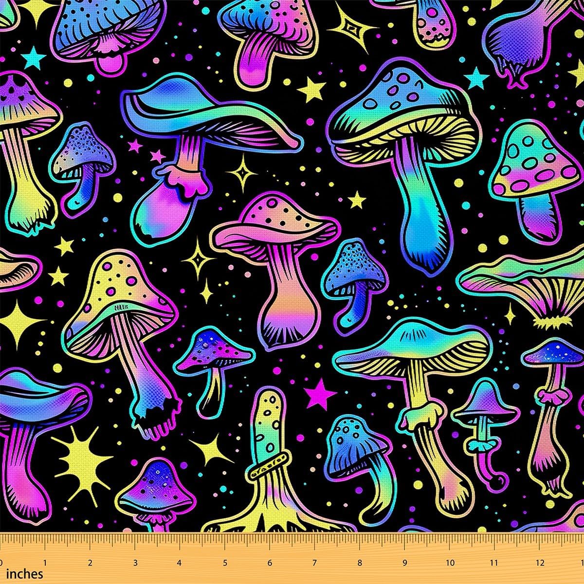 81m9Vek7hbL._AC_SL1200_.jpg Feelyou Mushroom Fabric by The Yard 10 Yards Colorful Mushrooms Decorative Waterproof Outdoor Fabric Kawaii Fungus Upholstery Fabric for Chairs Wild Mushroom Nature Theme DIY Reupholstery Fabric