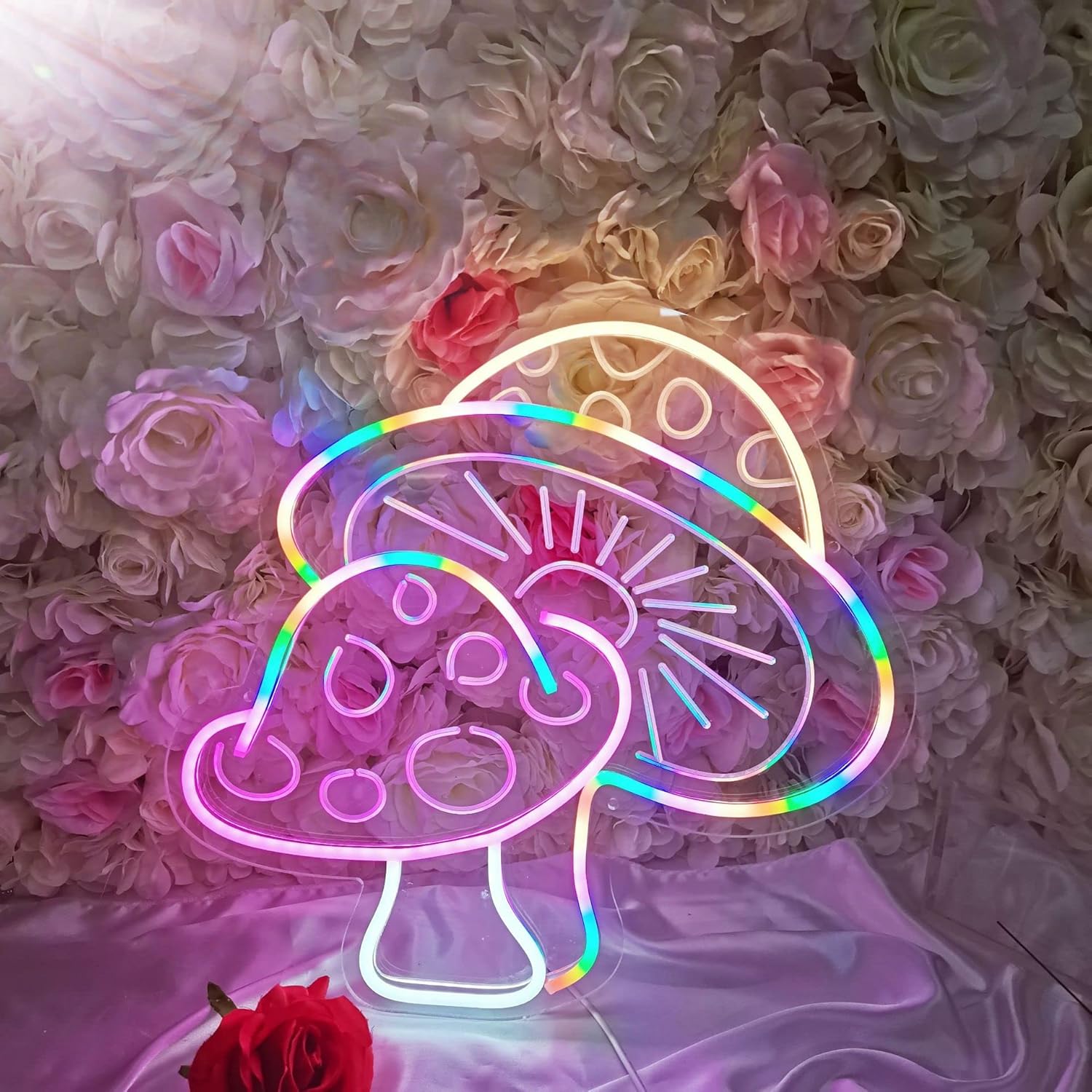 81p6QW70b7L._AC_SL1500_.jpg Neon Night Light,LED mushroom neon light sign,Wall Decoration LED Neon lights,USB Operation Neon light,for Bedroom,Kids Room,party,Game Room Decor,Children's gifts - Image 3