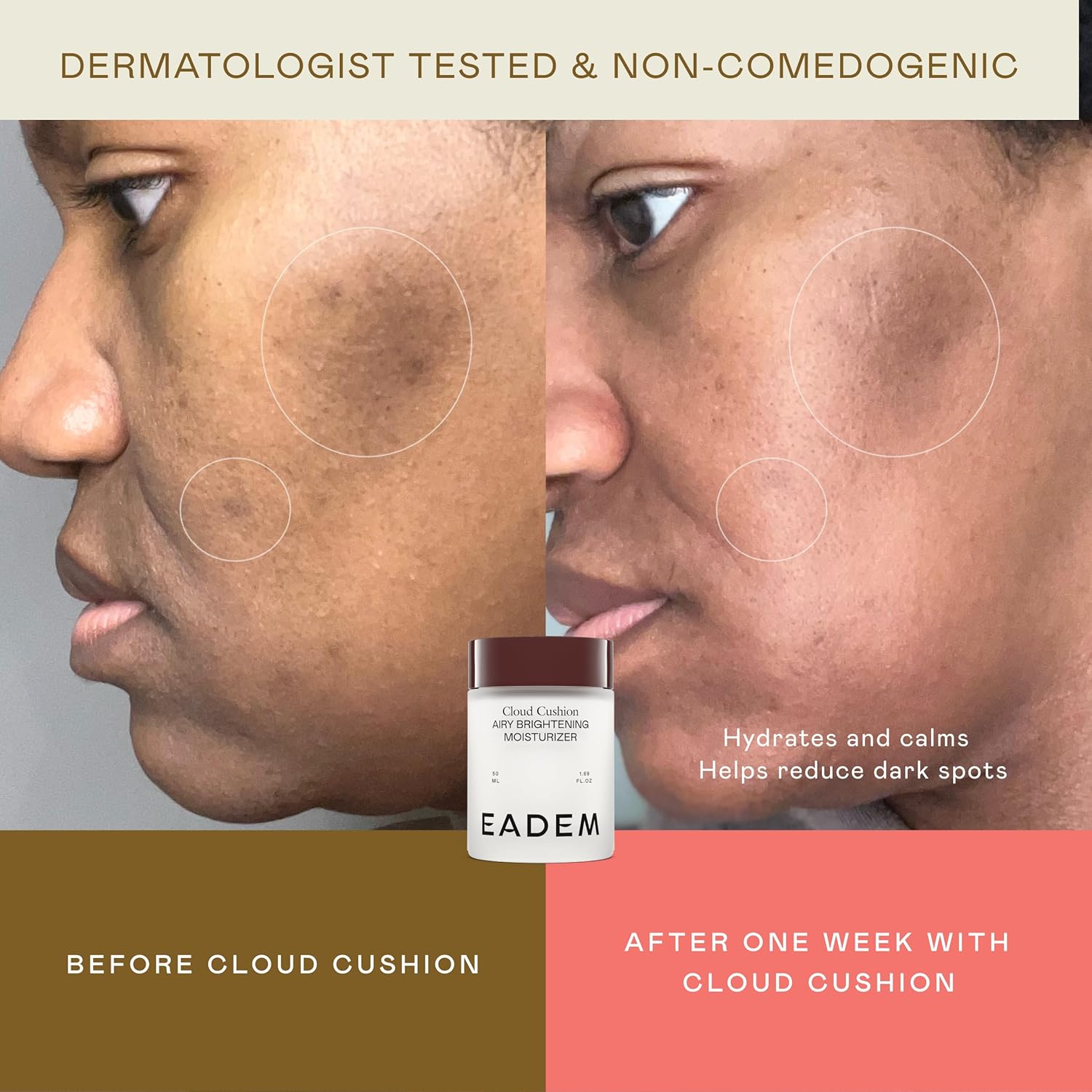 81v4e25IJ3L._SL1500_.jpg EADEM Cloud Cushion, Face Moisturizer Cream, Skin Care Ultra Repair Cream, Skin Barrier Repair, Hydrating Skincare Cleanser & Moisturizer with Peptides & Ceramides, Face Cleanser, 1.69 oz - Image 4