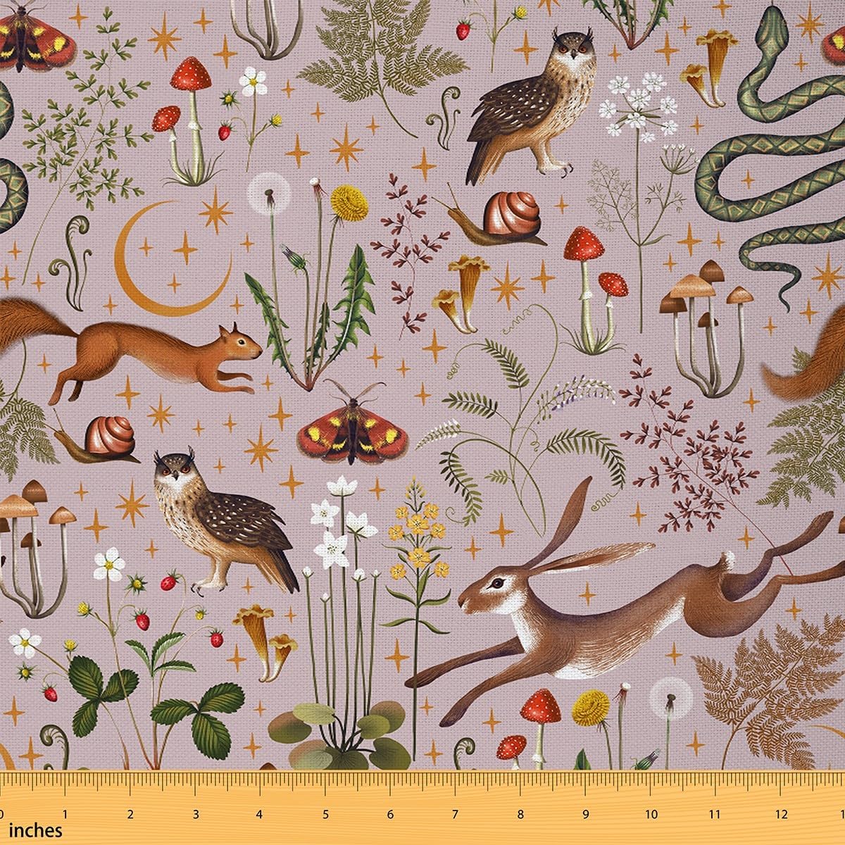 81xa2L0cTZL._AC_SL1200_.jpg Cute Rabbit Cartoon Mushroom Owl Animal Decorative Fabric for Quilting, Sewing, DIY Upholstery, Pink, 5 Yards by The Yard