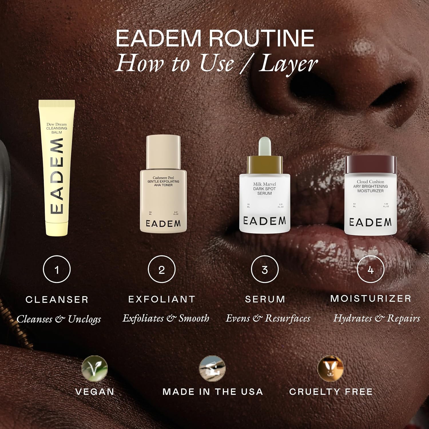 91DZuRh347L._SL1500_.jpg EADEM Cloud Cushion, Face Moisturizer Cream, Skin Care Ultra Repair Cream, Skin Barrier Repair, Hydrating Skincare Cleanser & Moisturizer with Peptides & Ceramides, Face Cleanser, 1.69 oz - Image 7