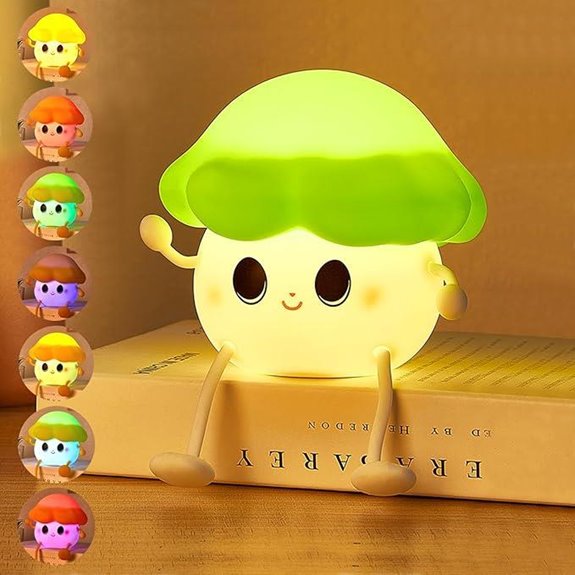 Mushroom Night Light for Kids – Adjustable Colors Green