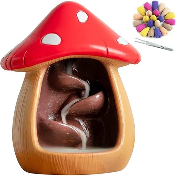 Cute Mushroom Incense Holder with 60 Cones