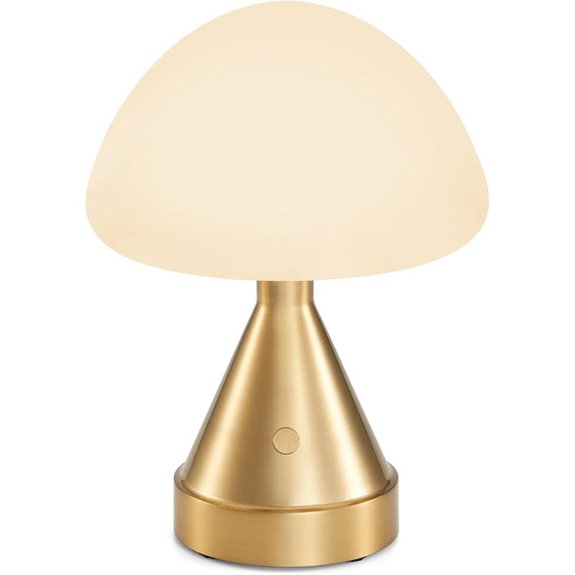 Small Cordless Mushroom Table Lamp with Touch Dimming