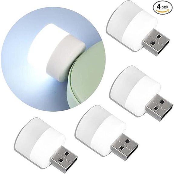 USB Lights by Night – Mini LED Bulb Set (4 Warm White)