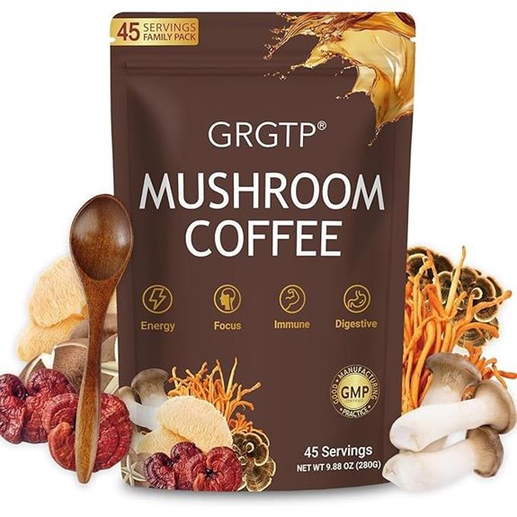 GRGTP Mushroom Coffee with Adaptogens (45 Servings)