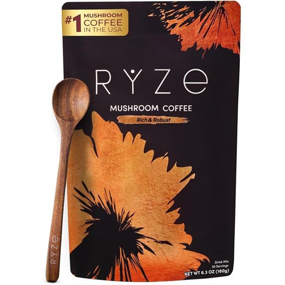 RYZE Mushroom Coffee with Adaptogenic Mushrooms (30 Servings)