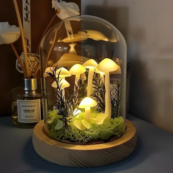 DIY Mushroom Lamp Kit with Glass Dome Night Light