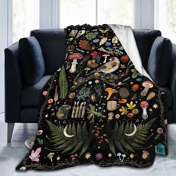 Dark Forest Mushroom Gifts Throw Blanket (50x40)