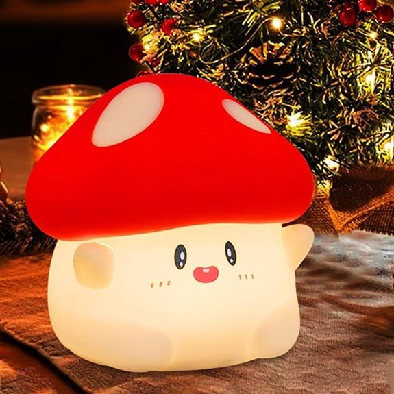 Mushroom Night Light: Rechargeable Dimmable LED Lamp