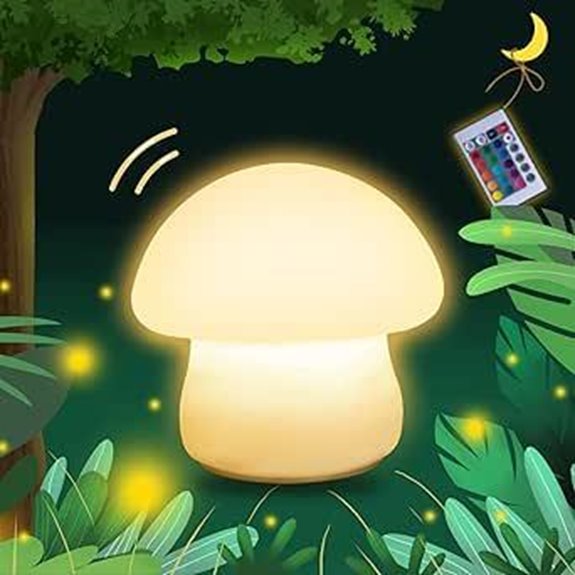 Rechargeable Mushroom Night Light with Remote Control