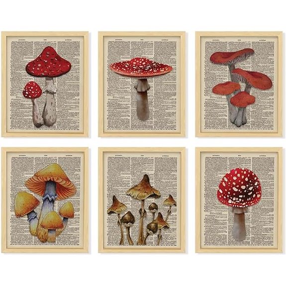 Vintage Mushroom Poster - Cottagecore Wall Art (8x10)
