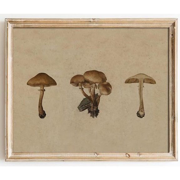 Kizbok Vintage Mushroom Wall Art Poster (8x10)