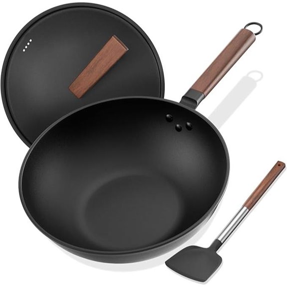 Carbon Steel Wok with Lid and Spatula (13-Inch)